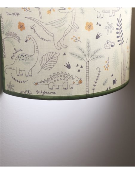 Aplique de pared Casper - IDP Lampshades – Lámpara infantil textil verde