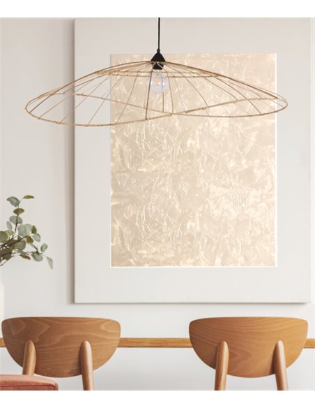 Lámpara colgante Kasteli – IDP Lampshades – Pantalla de ratán natural