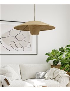 Lámpara colgante Gerrit – IDP Lampshades – Pantalla de sisa doble, acabado natural