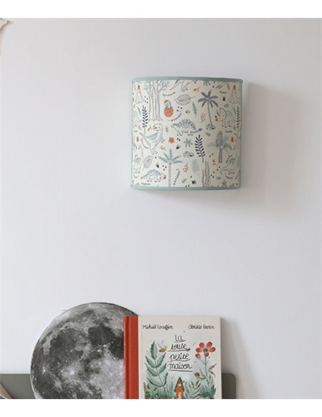 Aplique de pared Casper - IDP Lampshades – Lámpara infantil textil verde