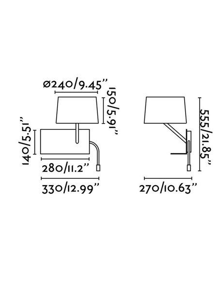 Aplique de pared Handy Izquierda – Faro – Lámpara blanca con bandejita y lector