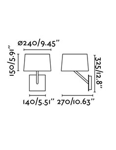 Aplique de pared Handy – Faro – Lámpara de pared blanca con pantalla de tela 2