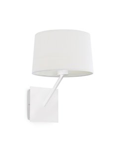 Aplique de pared Handy – Faro – Lámpara de pared blanca con pantalla de tela