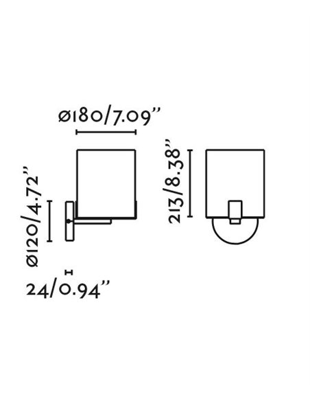 Aplique de pared Nila – Faro – Lámpara decorativa con pantalla de tela blanca