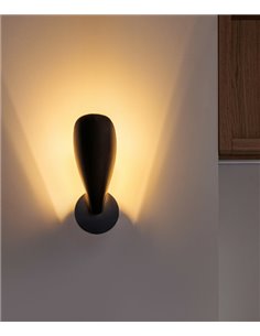 Aplique de pared Liggera – Faro – Lámpara moderna negra con pantalla orientable