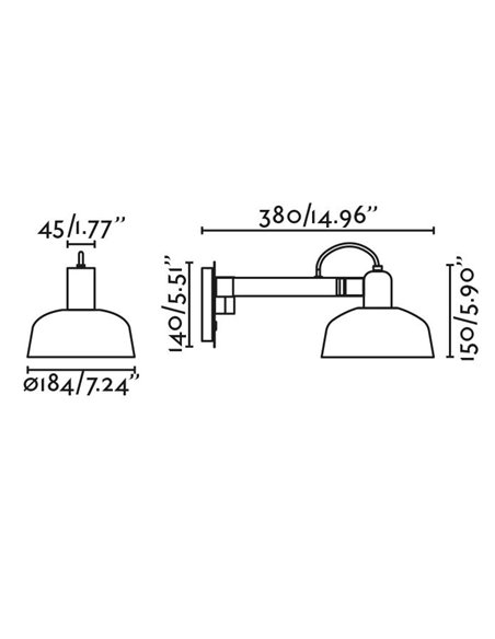 Aplique de pared Dominica – Faro – Lámpara moderna con pantalla dirigible