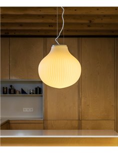 Lámpara colgante Isabelle 40 – Faro – Lámpara de cristal, acabado blanco