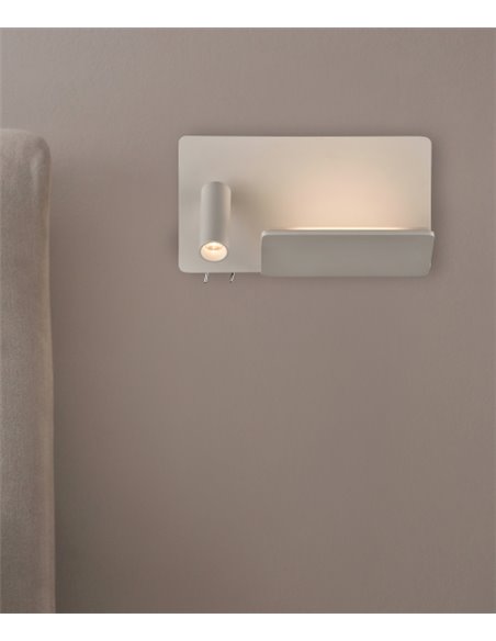 Lámpara aplique de pared Laika – ACB – Izquierdo, Flexo de lectura, Blanco, LED 3000K