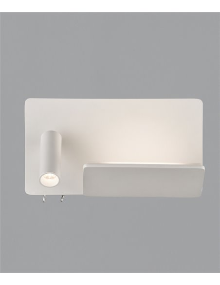 Lámpara aplique de pared Laika – ACB – Izquierdo, Flexo de lectura, Blanco, LED 3000K