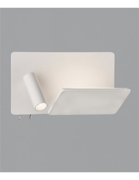 Lámpara aplique de pared Laika – ACB – Izquierdo, Flexo de lectura, Blanco, LED 3000K