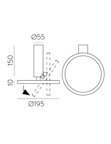 Plafón de techo Morgan – ACB – Orientable, LED 3000K, Metal blanco-negro