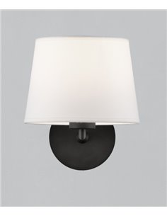 Lámpara para pared Stilo – ACB – Aplique de pared negro, Pantalla blanca 2