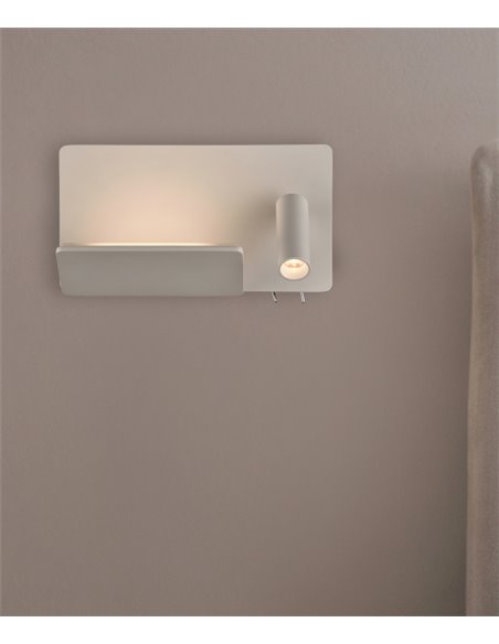 Lámpara aplique de pared Laika – ACB – Derecho, Flexo de lectura, Blanco, LED 3000K