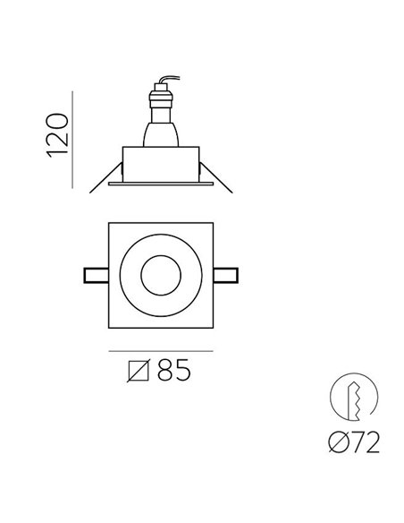 Lámpara empotrable de techo Velt – ACB – Empotrable para exterior e interior blanco, GU10 