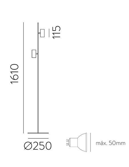 Lámpara de pie Gina – ACB – 1xGU10