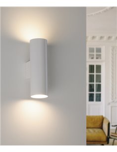 Aplique de pared Zoom – ACB – 2xGU10, Aluminio blanco-negro