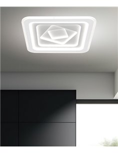 Plafón de techo Rado – AJP – Lámpara minimalista cuadrada LED, acabado blanco