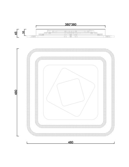 Plafón de techo Rado – AJP – Lámpara minimalista cuadrada LED, acabado blanco