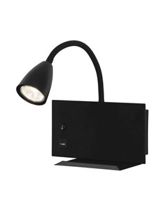 Aplique de pared Pelay – AJP – Lámpara de lectura con bandeja y USB 2