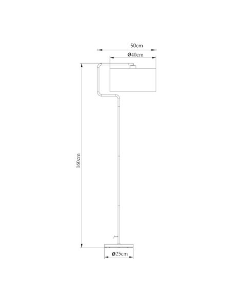 Lámpara de pie Olfo – AJP – Pantalla de lino orientable, 165 cm