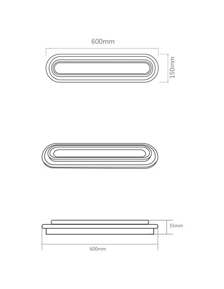 Plafón de techo Link – AJP – Lámpara LED blanca, 60 cm