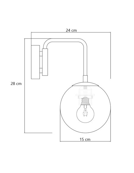 Lámpara de pared Lebon – AJP – Diseño tipo bola con pantalla de cristal