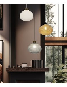 Lámpara colgante Flore – AJP – Pantalla de cristal en 2 colores