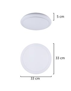 Plafón de techo Nuno – AJP – Lámpara minimalista blanca, 4 tamaños