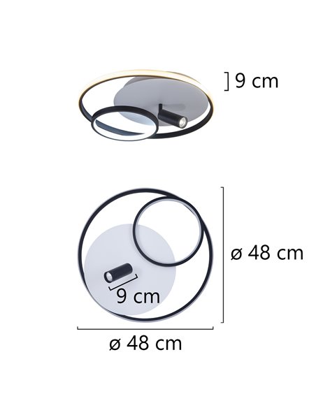 Plafón de techo Garona - AJP – Lámpara minimalista LED regulable