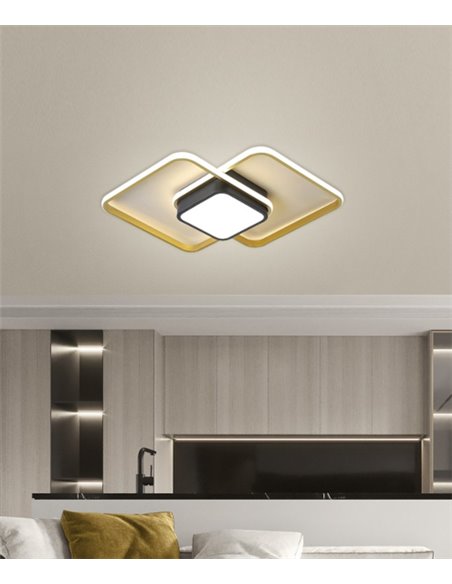 Plafón de techo Ares – AJP – Diseño minimalista dorado, LED