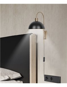 Aplique de pared Guillen – AJP – Lámpara decorativa en latón y negro