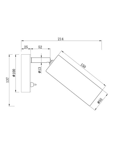 Aplique de pared Antia – AJP – Lámpara de lectura orientable