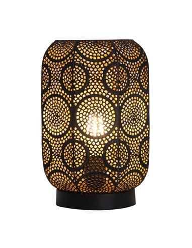 Lámpara de mesa Bisbe – AJP – Diseño oriental, acabado negro oro