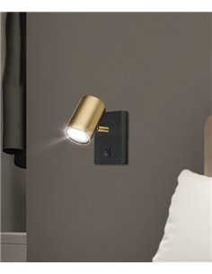 Aplique de pared Paros - AJP – Lámpara de lectura en dorado y negro
