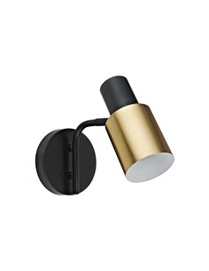 Aplique de pared Maena – AJP – Lámpara de lectura orientable, acabado negro y latón 2