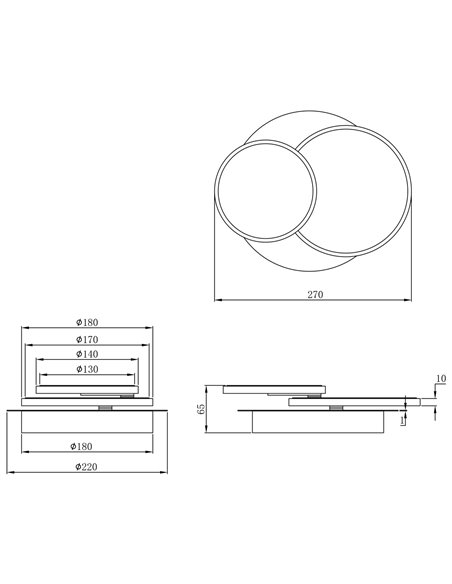 Lámpara de pared y techo Bossa – AJP – Lámpara minimalista LED, acabado blanco