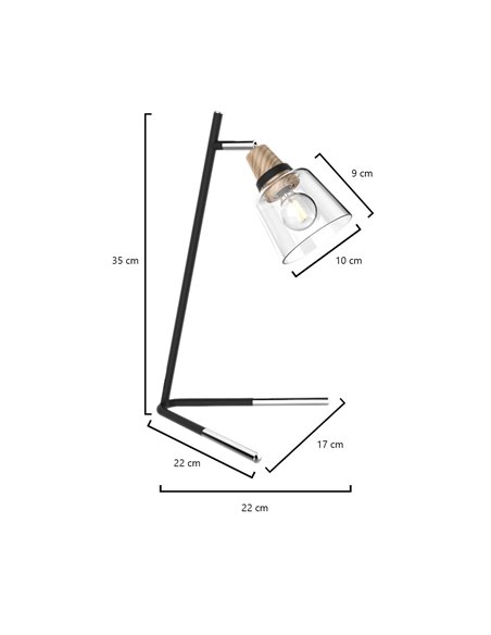 Lámpara de mesa Indigo – AJP – Lámpara moderna con pantalla de cristal