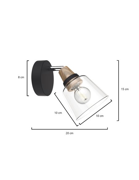 Lámpara de pared Indigo – AJP – Pantalla orientable de cristal