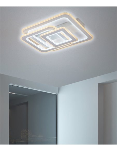 Plafón de techo Loule – AJP – Diseño minimalista blanco, LED regulable