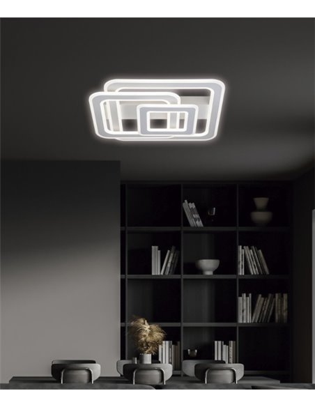 Plafón de techo Loule – AJP – Diseño minimalista blanco, LED regulable