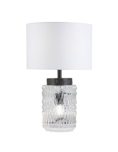 Lámpara de mesa Malmo – AJP – Lámpara decorativa de cristal con pantalla de tela blanca 2