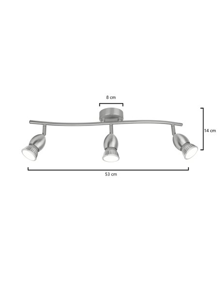 Regleta de techo Bala – AJP – Lámpara con 3 luces orientables