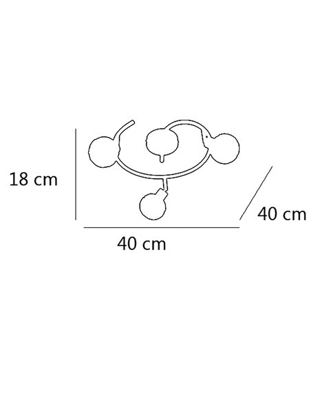 Plafón de techo Atomo – AJP – Lámpara de cromo con 3 luces