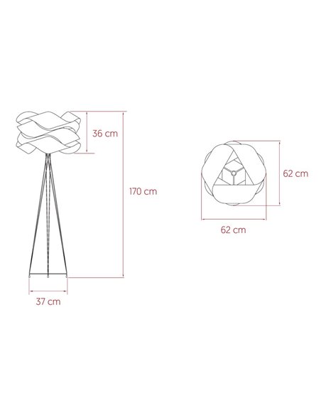 Lámpara de Pie Link - LZF - Diseño original y elegante, alto 177 cm