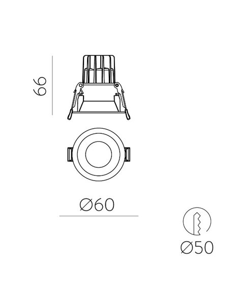 Lámpara empotrable Kidal – ACB – Downlight blanco, LED 3000/4000K