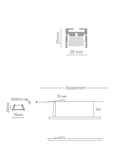 Lámpara colgante o superficie Evo Mini – Beneito & Faure – Diseño horizontal minimalista, lámpara LED