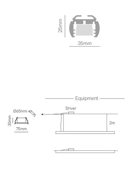 Lámpara colgante Evo R – Beneito & Faure – Diseño horizontal disponible en blanco o negro