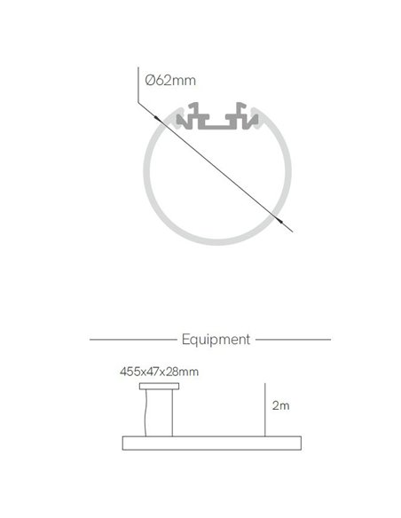 Lámpara colgante Tubi – Beneito & Faure – Lámpara horizontal para oficina LED