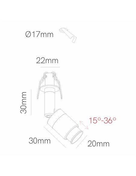 Foco de techo Micro Zoom – Beneito & Faure – Foco orientable LED