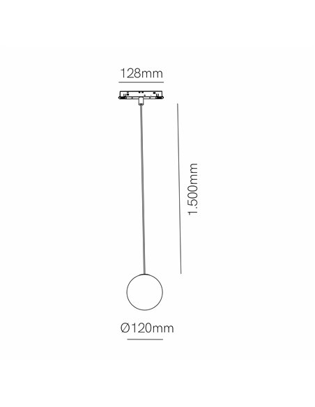 Lámpara colgante para carril magnético Sphere 48V – Beneito & Faure – Lámpara esférica LED